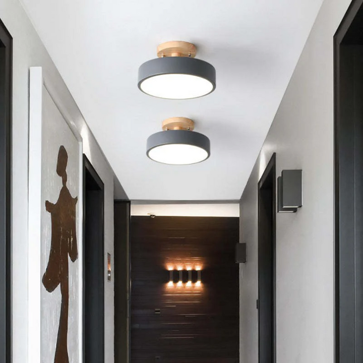 Nova round LED ceiling light provides modern, energy-efficient indoor illumination with 3-color ambiance.
