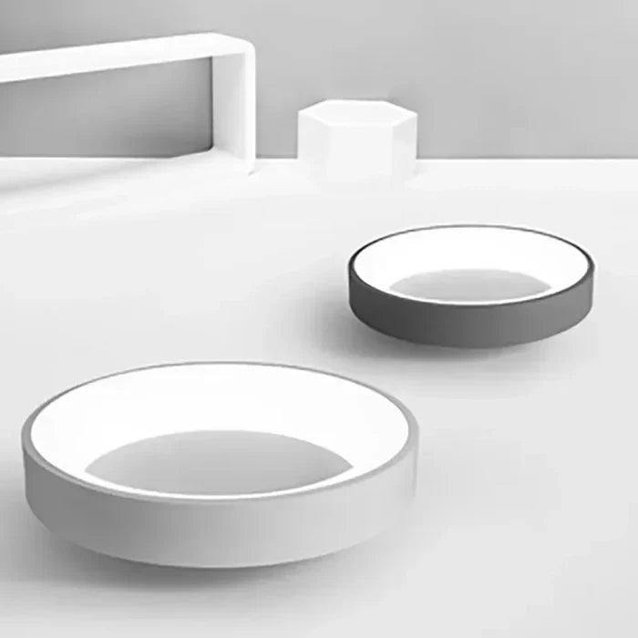 Stylish round LED ceiling light featuring scandinavian and modern interior design elements