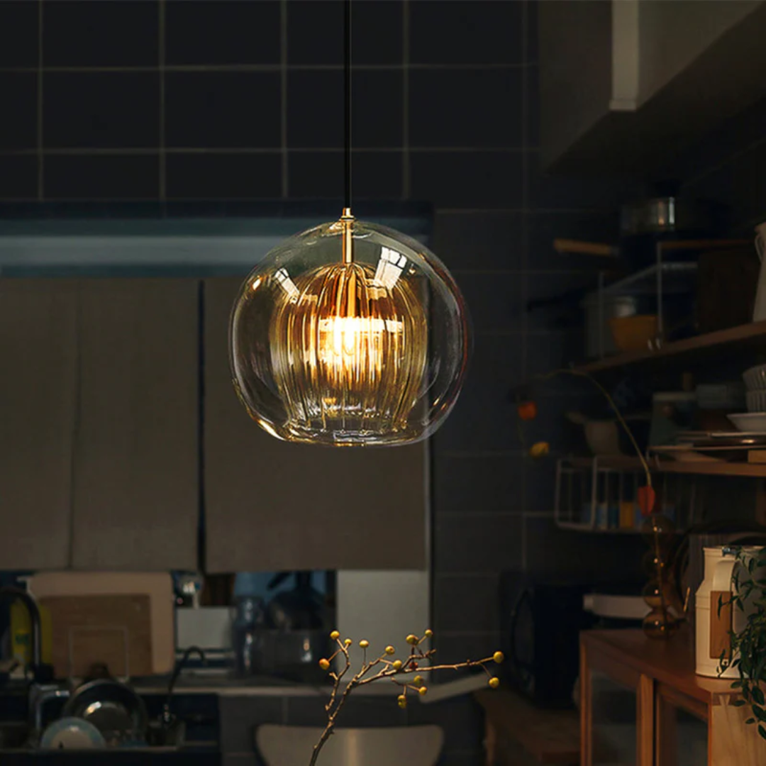 Modern spherical LED light, Aurora Sphere, adjustable for perfect contemporary decor.