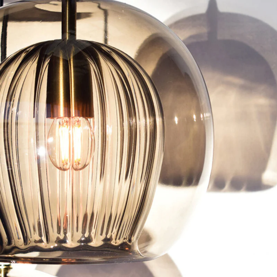 Elegant Aurora Sphere LED pendant lamp, adjustable height, ideal for modern home decor.