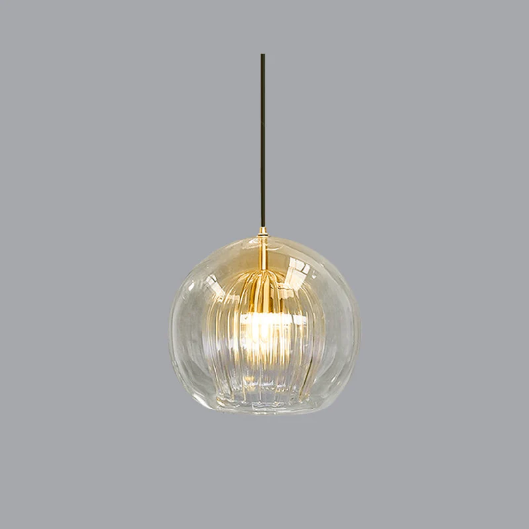 Contemporary spherical LED light fixture, Aurora Sphere, for modern home accents.
