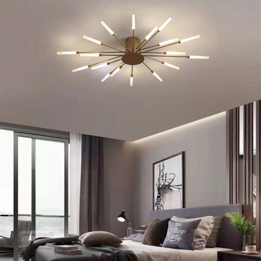 Modern LED ceiling lamp for bright, energy-efficient universal white light, perfect home decor.