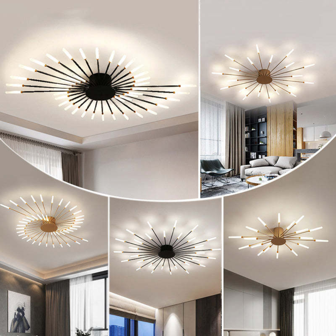 Black modern LED lamp, bright & energy-efficient, perfect contemporary ceiling lighting solution.