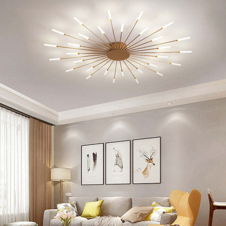 Dimmable modern LED ceiling lamp, universal white light, ideal for energy-saving home decor.