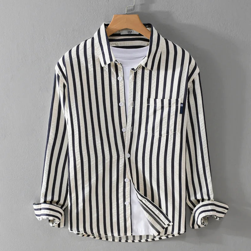 Button-down men's modern fit office shirt with long sleeves, ideal for formal attire or smart casual everyday fashion.