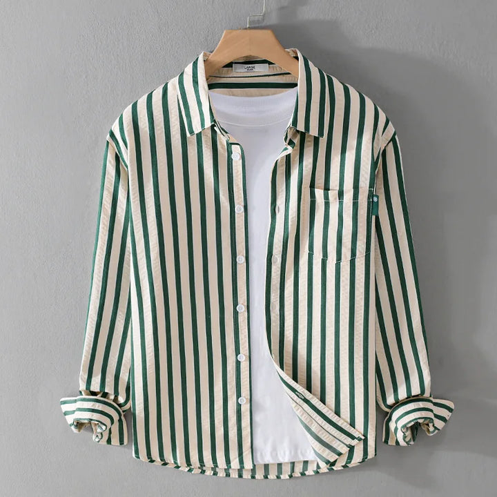 Fashionable men's modern fit long sleeve shirt, a versatile button-down top for casual wear or formal events.