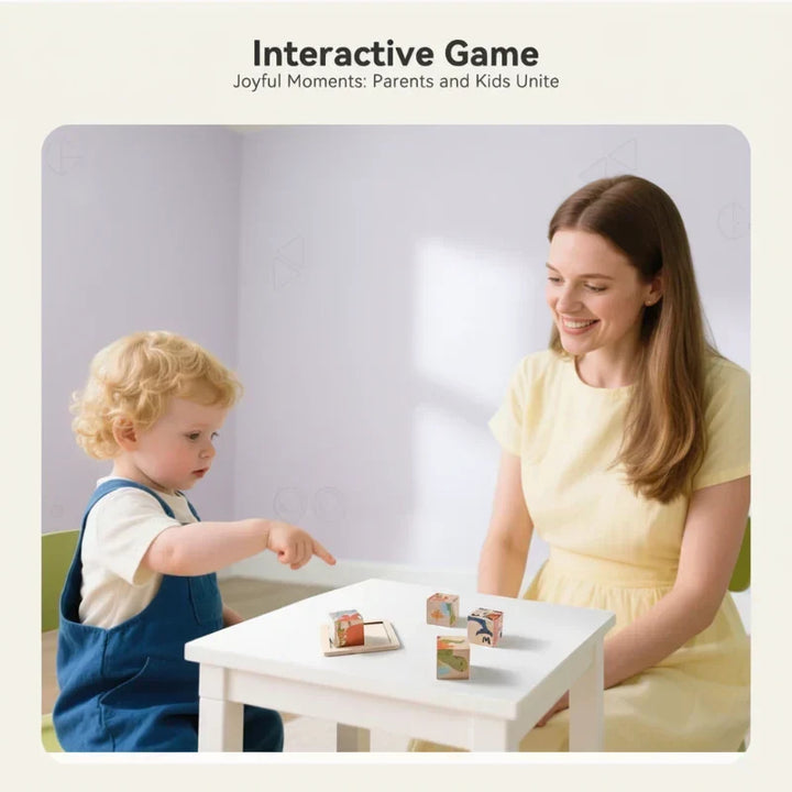 Kids' wooden animal puzzle, 6-in-1 Montessori. Preschool learning toy, develops cognitive skills & fine motor.