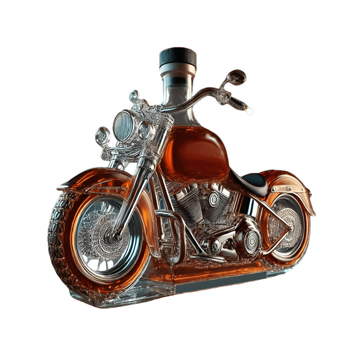 Gift for him: Motorcycle whiskey decanter and glass barware