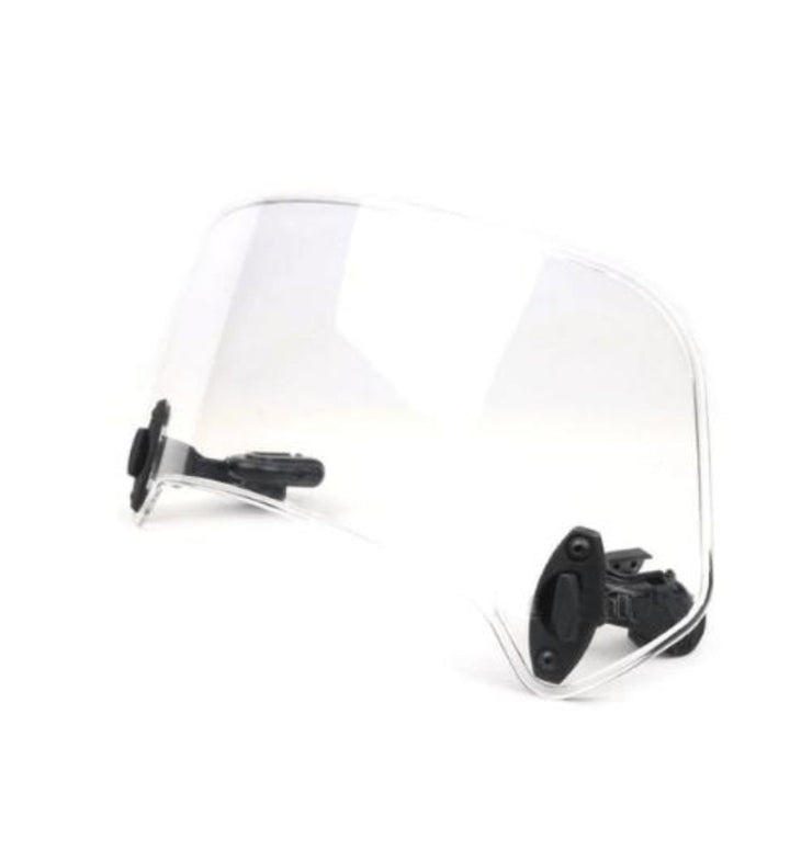Adjustable wind deflector extension for universal fit motorcycle windshields.