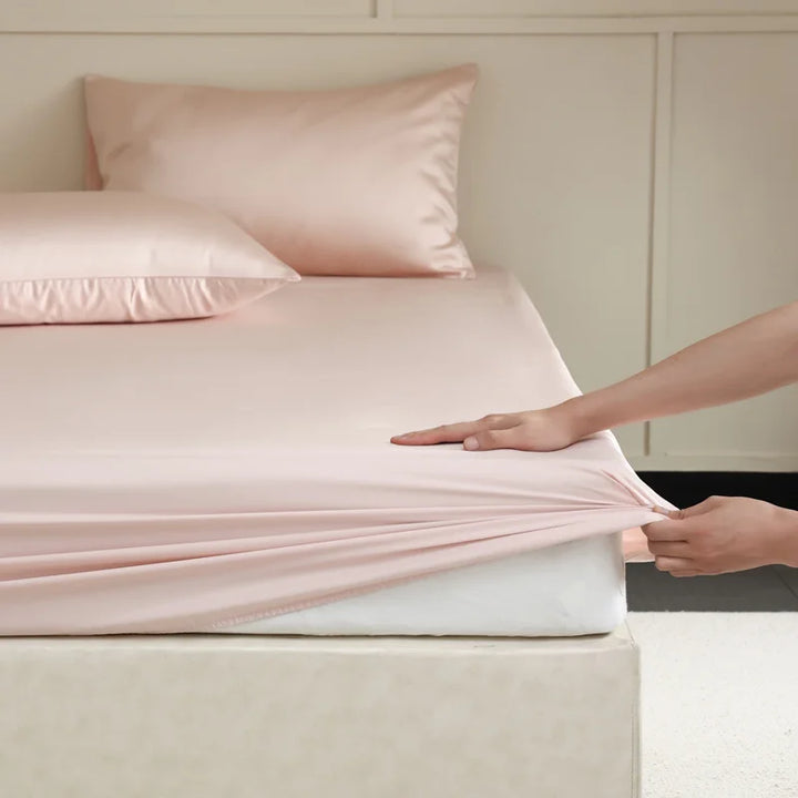 Silky soft Mulberry bed sheet, smooth texture for ultimate luxury bedding and restful sleep.