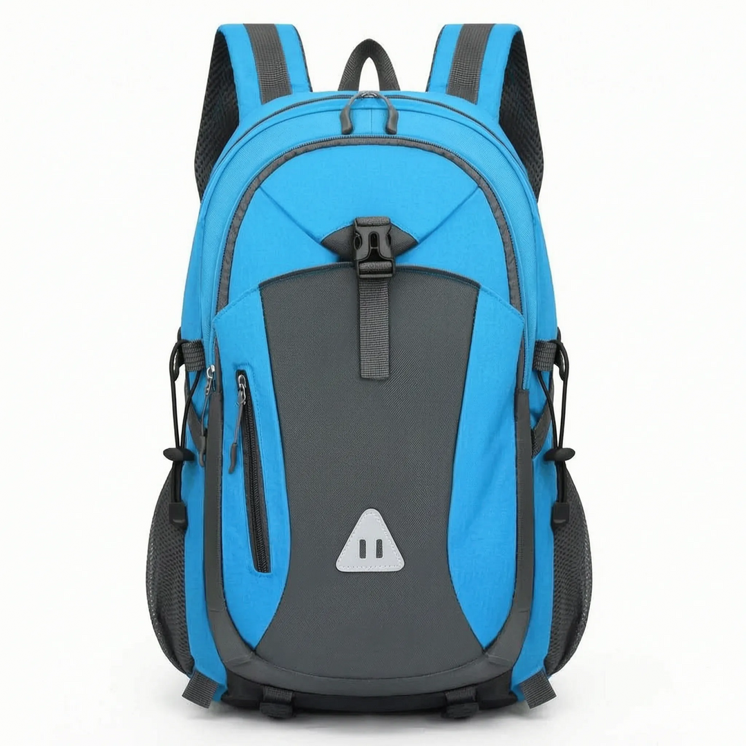 Organized unisex hiking backpack with multiple compartments, ideal for sport, travel, and daily commute.