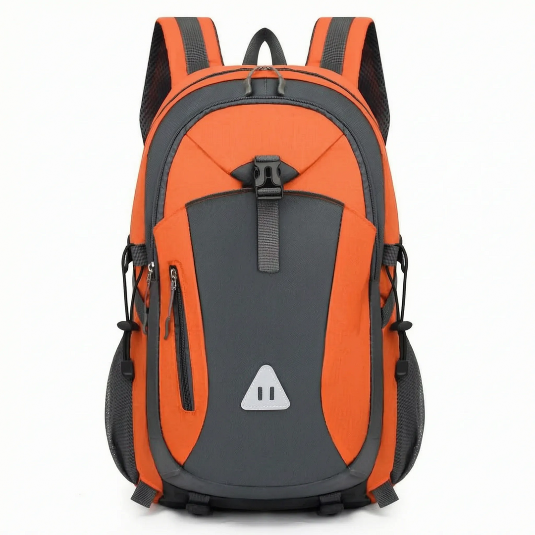 Sporty multi-compartment hiking backpack, durable and organized for men and women's outdoor pursuits.