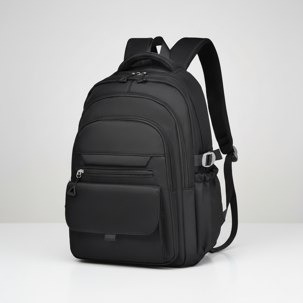 Durable water-resistant laptop backpack, perfect for daily commute, travel, & school needs.