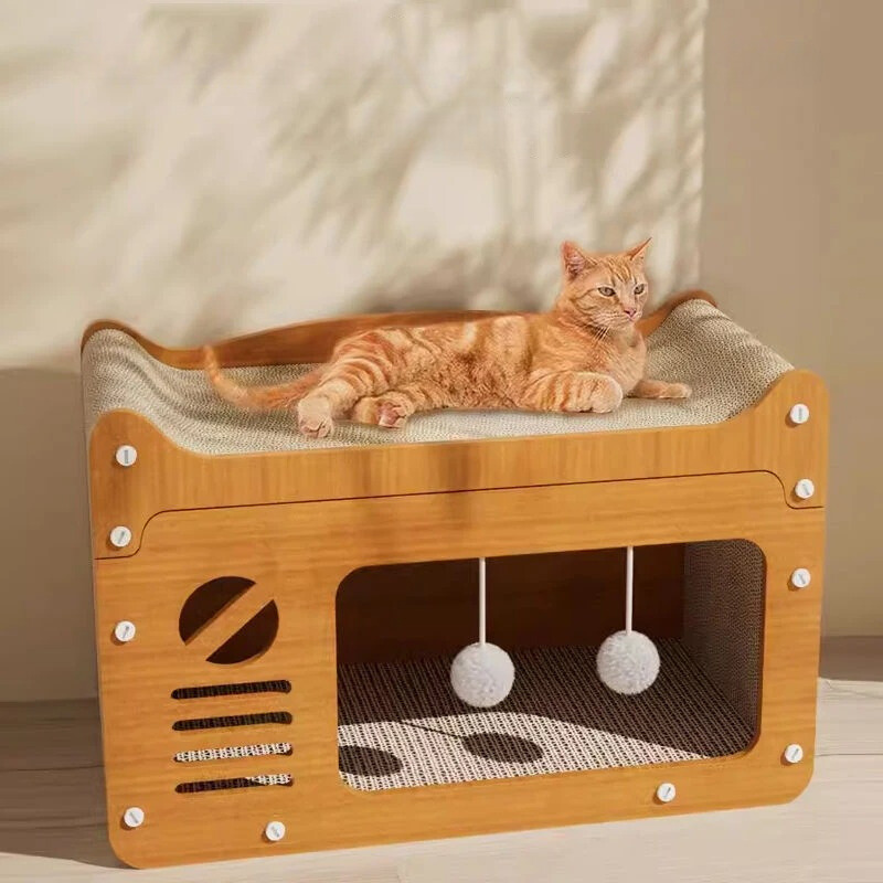 Luxury multi-level cat tower with sisal scratchers, plush perches, and interactive toys for feline play.