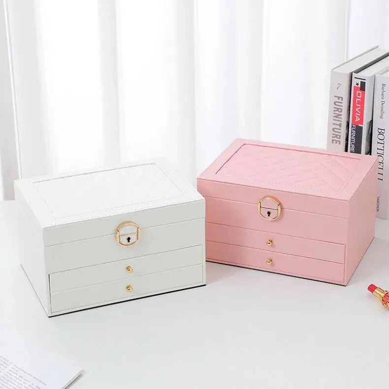 Luxury multilayer leather jewelry box, the ultimate storage solution for her