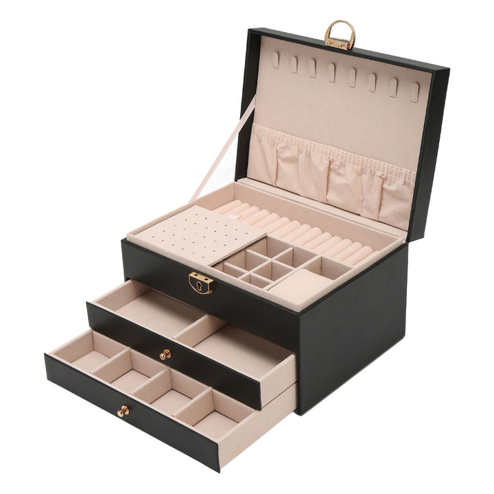 Women's vanity organizer in premium leather, sophisticated jewelry storage