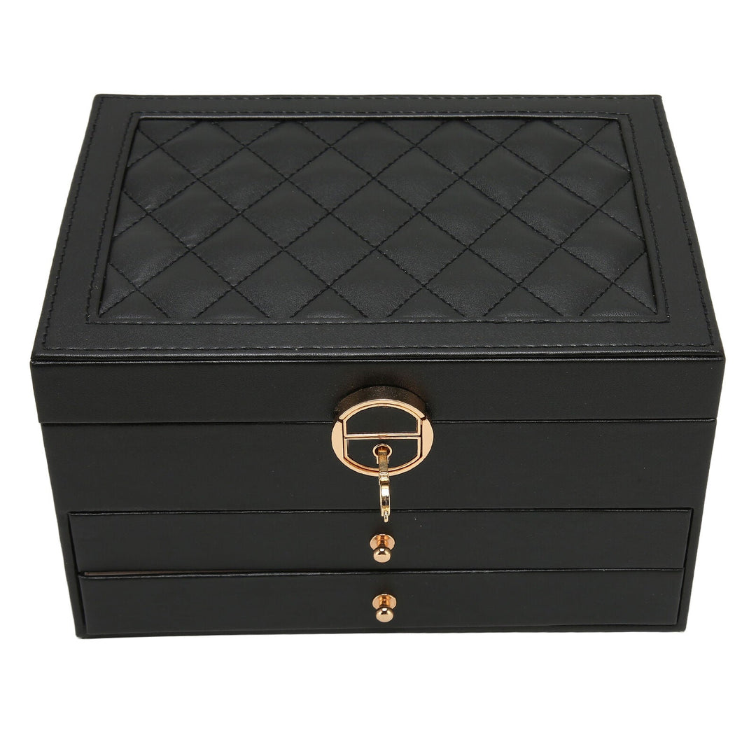 Fashionable leather jewelry box with ample space for earrings and watches