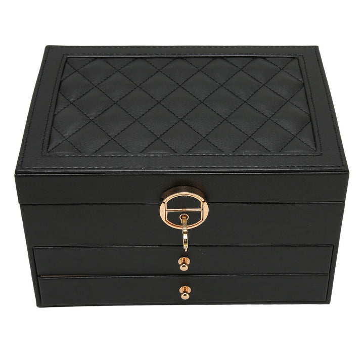 Fashionable leather jewelry box with ample space for earrings and watches