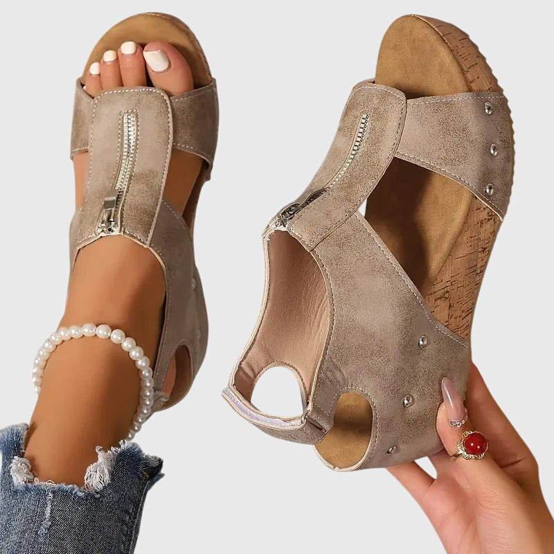 Nadine | Women's Arch Support Orthopedic Sandals - Black - Image 2