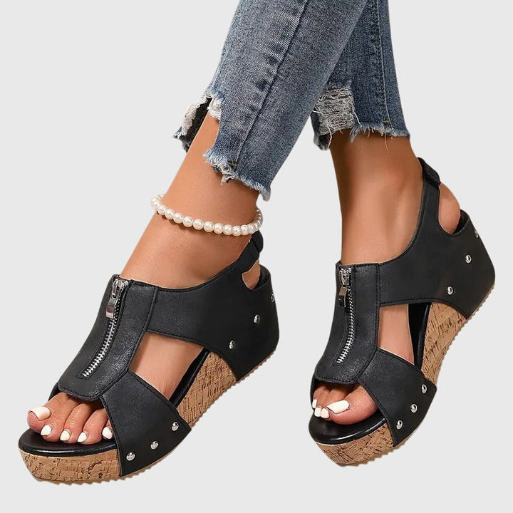 Nadine | Women's Arch Support Orthopedic Sandals - Black - Image 4