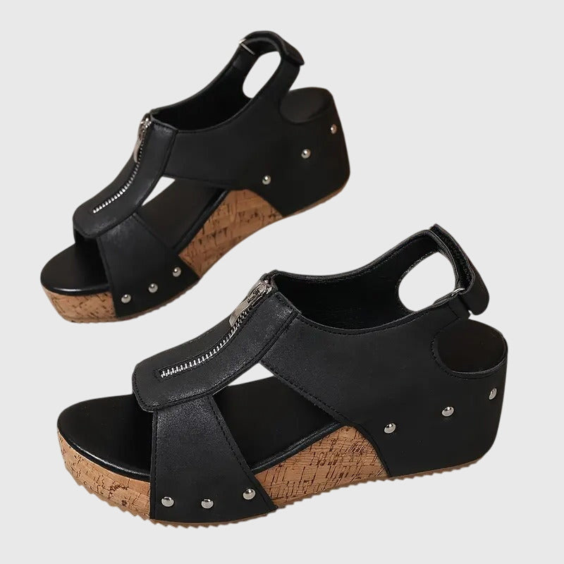 Nadine | Women's Arch Support Orthopedic Sandals - Black - Image 5