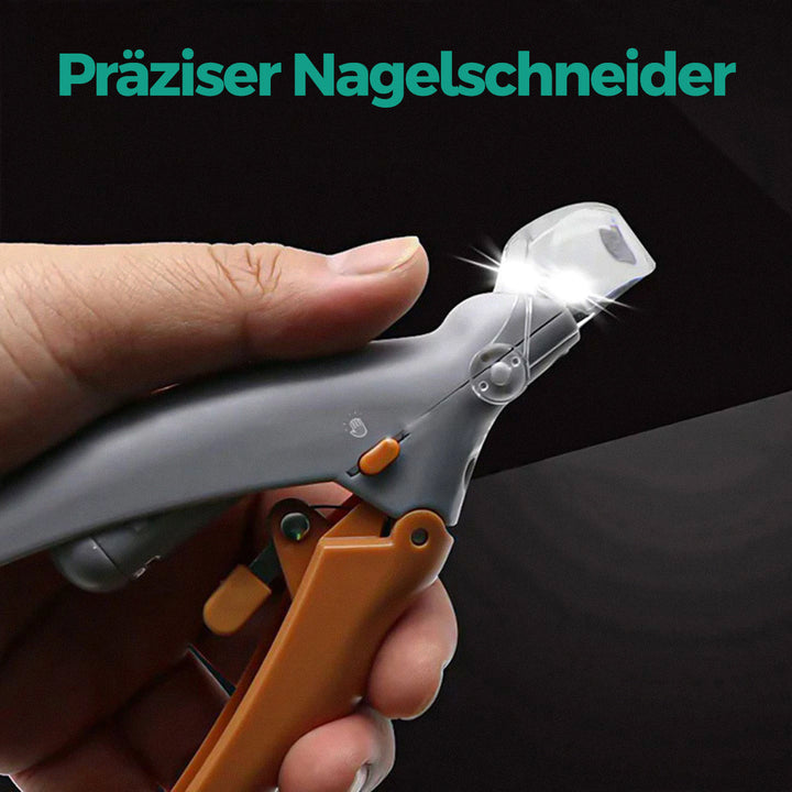 Illuminated pet nail clippers for dogs & cats featuring LED light & quick sensor for visible, safe paw grooming.