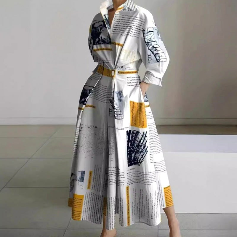 Elegant women's collared wrap maxi dress, perfect for sophisticated evening wear & special occasions.