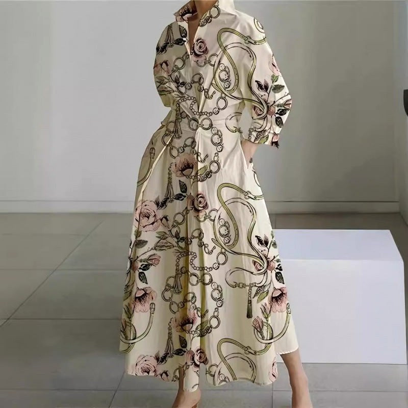 Versatile women's collared wrap maxi dress, ideal for parties or a chic, casual look.