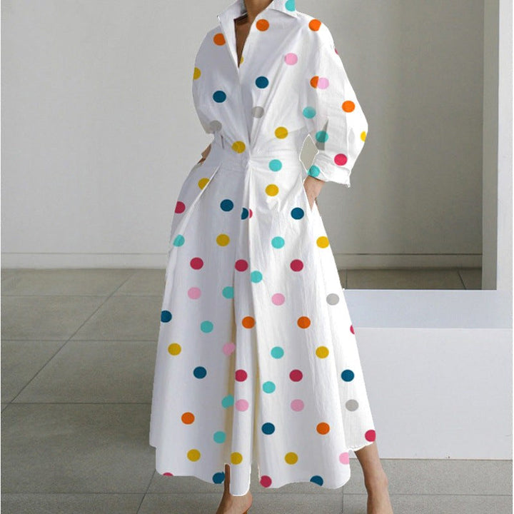 Comfortable yet elegant women's collared maxi wrap dress for occasion wear and formal events.