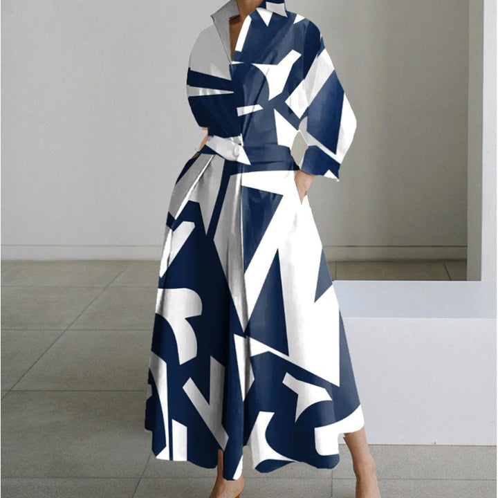 Chic women's party dress featuring a collared wrap maxi design, perfect for sophisticated gatherings.