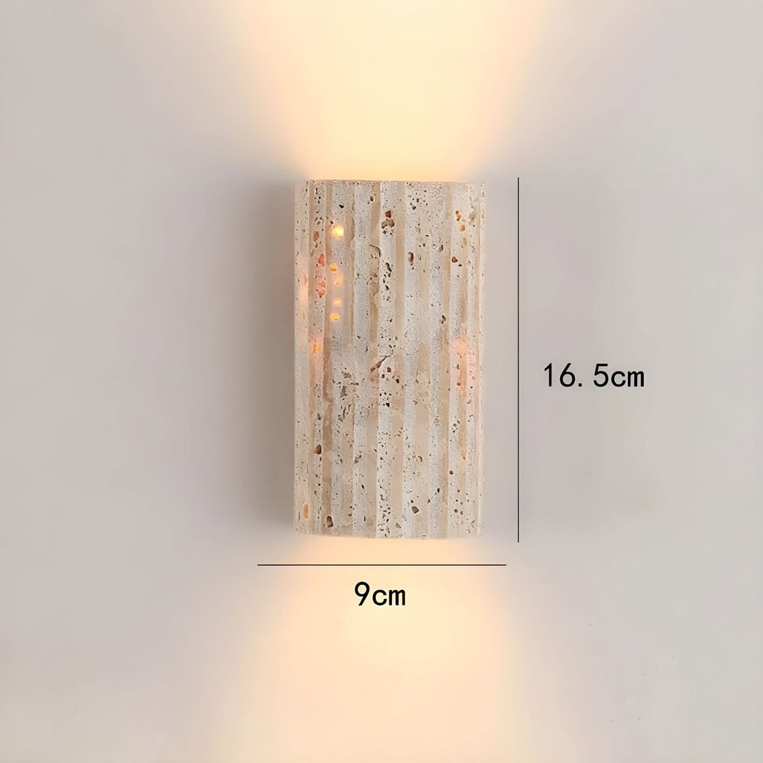 Handcrafted natural stone LED wall sconce, an elegant and modern lighting fixture for sophisticated interior design.