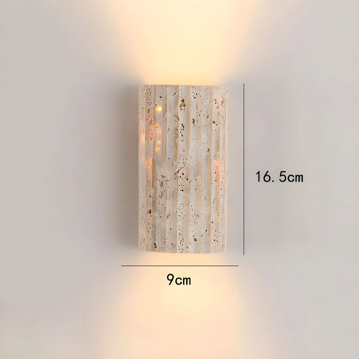Handcrafted natural stone LED wall sconce, an elegant and modern lighting fixture for sophisticated interior design.