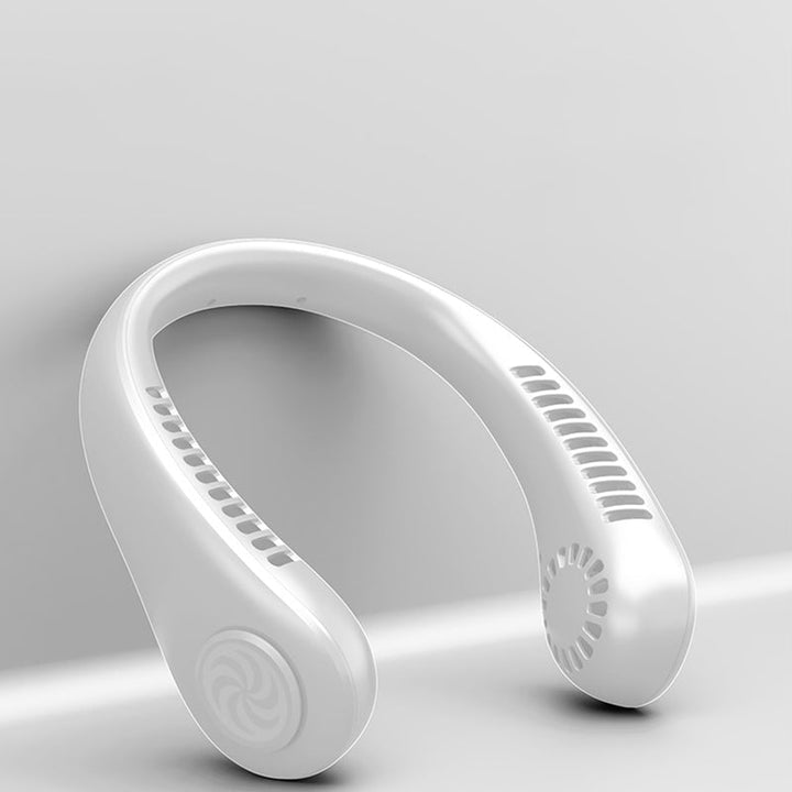 Unisex portable bladeless neck fan for hands-free personal cooling. Ideal summer essential.