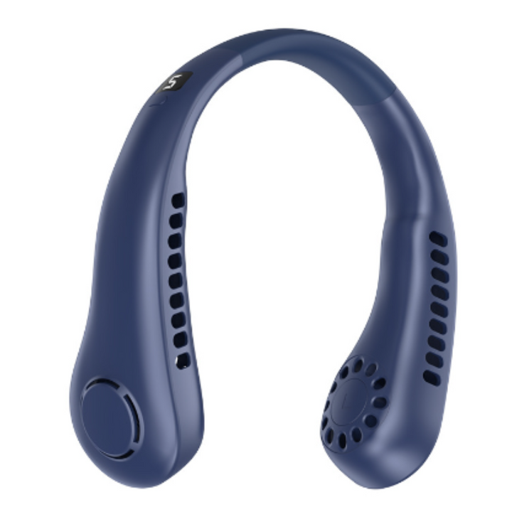 Rechargeable portable neck fan for discreet, powerful personal cooling. Great for travel & sports.