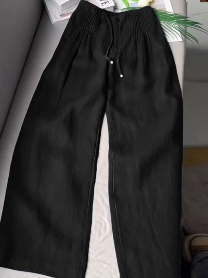 Versatile women's casual wide leg pants with drawstring, comfortable for everyday effortless style.