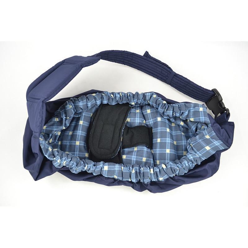 Hands-free baby carrier sling, ensuring a secure and comfortable fit for parents.