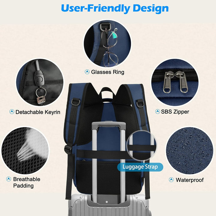 Commuter-friendly waterproof backpack with laptop sleeve, insulated lunch area & USB charging for busy lifestyles.