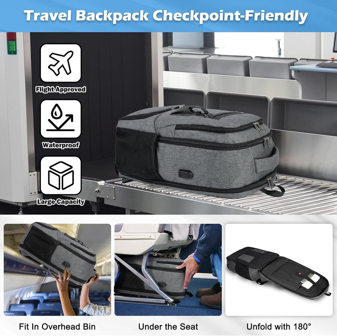 Waterproof laptop & lunch backpack, multi-compartment design, perfect for organized travel, work & daily use.