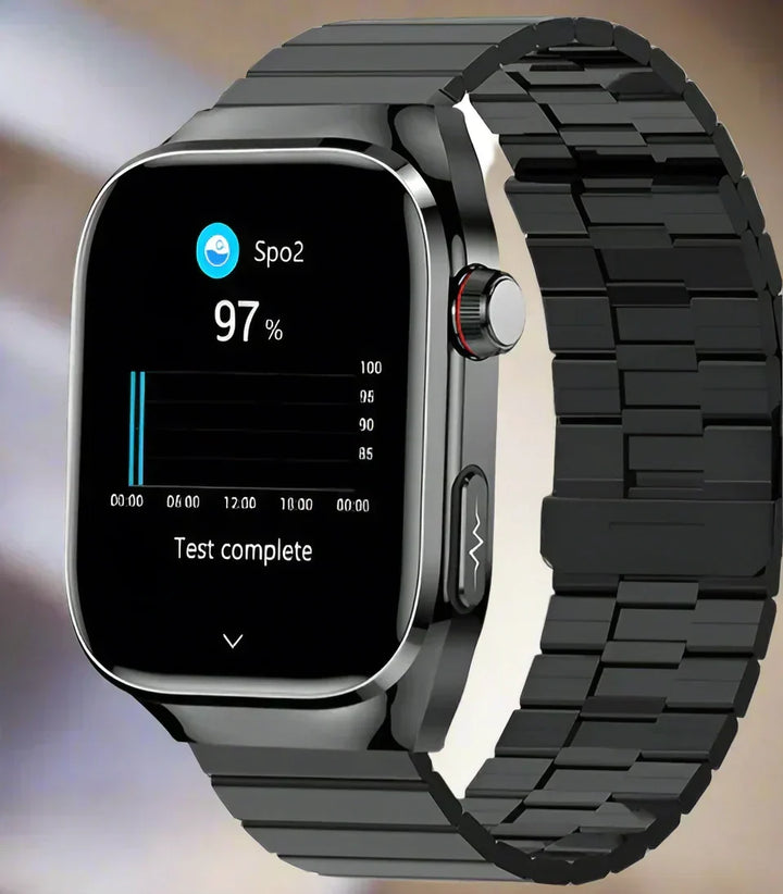 Unisex activity & wellness tracker smartwatch with blood sugar, ECG, and heart rate monitoring.