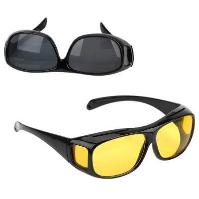 Essential auto accessory: anti-glare driving glasses for improved safety day/night.