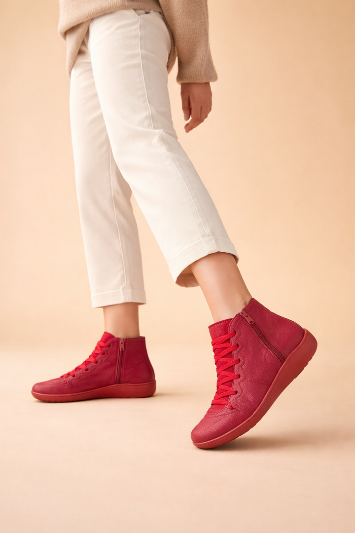 Side view of Nina trendy women's fashion ankle boots