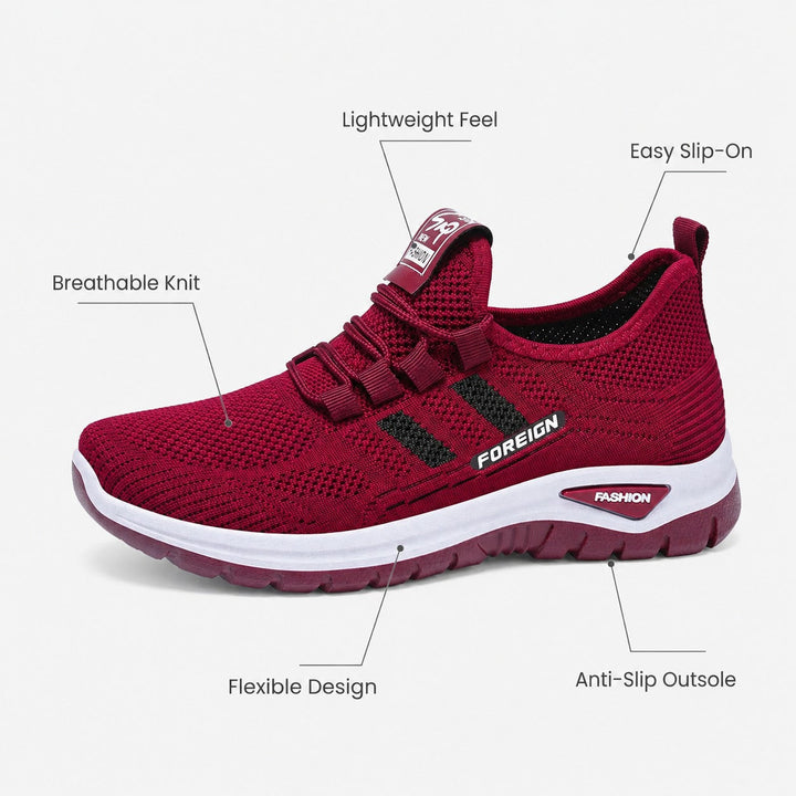 Secure grip anti-slip women's walking shoes for lightweight daily comfort.