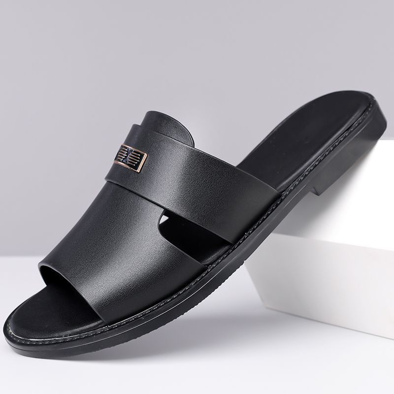 Casual men's open toe slip-on sandals, ideal summer footwear for beach & easy wear.