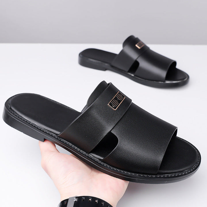 Men's casual open toe slip-on sandals, essential summer footwear for relaxed style.