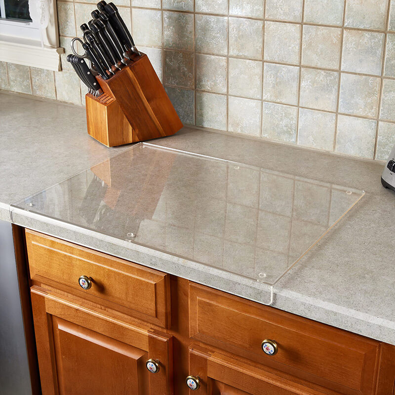 Secure food prep surface: non-slip acrylic cutting board