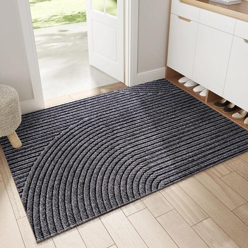 Modern Nordic doormat. Stylish entryway floor mat for contemporary home decor. Durable dirt trapping design.