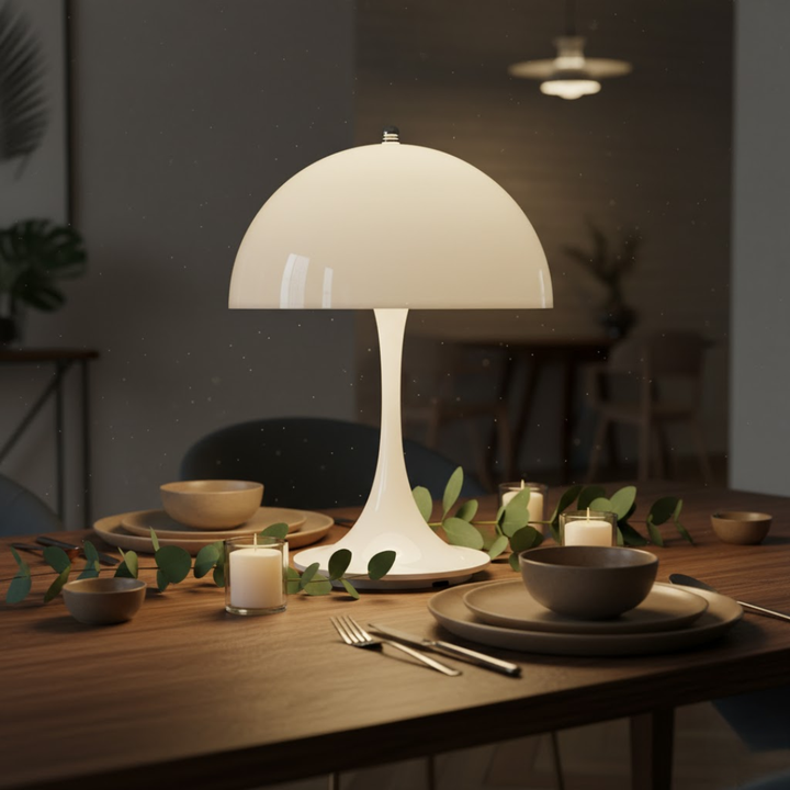 Portable LED lamp, dimmable & perfect for creating a cozy atmosphere anywhere.