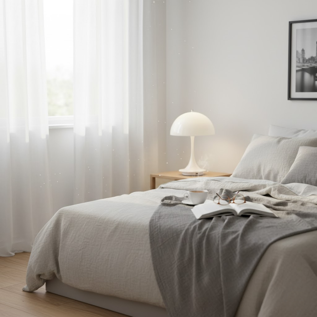 Designer LED lamp with sleek finish, enhancing modern home decor and ambiance.