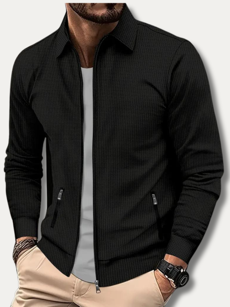 Lightweight men's full-zip track jacket for activewear, casual outings, or spring/autumn layering.