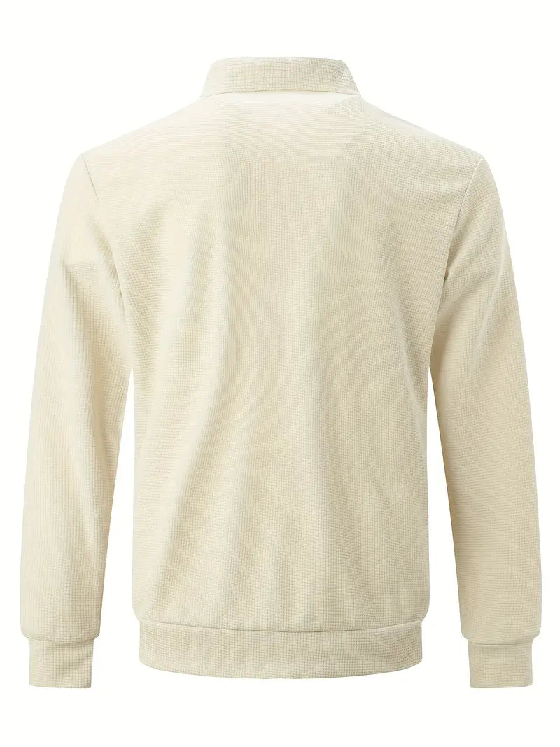 Modern classic men's full-zip track jacket for activewear, casual style & lightweight autumn/spring comfort.